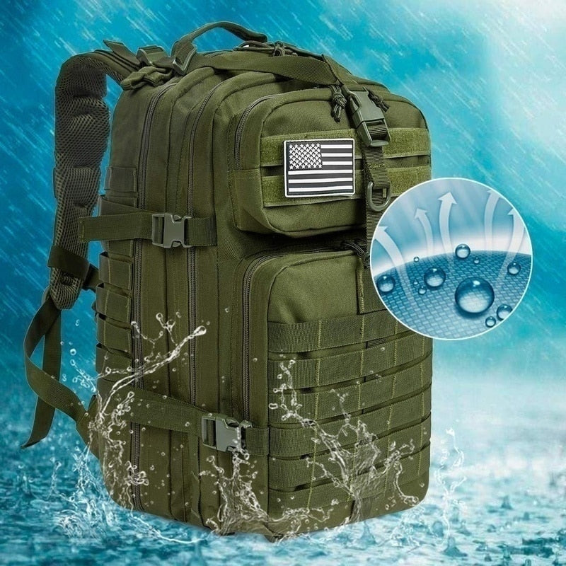 50L 1000D Nylon Waterproof Trekking Fishing Hunting Bag Backpack